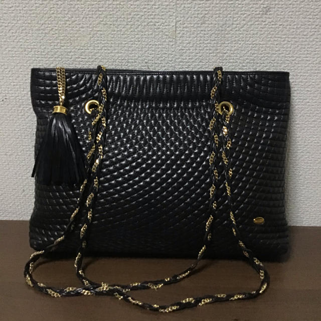 美品】BALLY バリー キルティング ラム レザー 2way バッグ 黒-