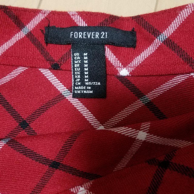 FOREVER 21(フォーエバートゥエンティーワン)の美品‼ フォーエバー21 スカート 赤チェック Mサイズ レディースのスカート(ミニスカート)の商品写真