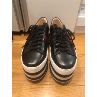 グッチ(Gucci)のGUCCI レザー厚底スニーカー 38(スニーカー)