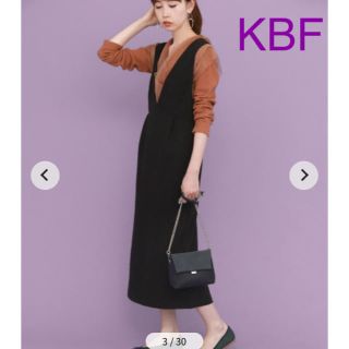 ケービーエフ(KBF)のKBF backベルトジャンパースカート【美品】(ロングワンピース/マキシワンピース)