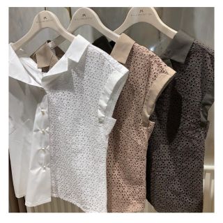 ウィルセレクション(WILLSELECTION)の2019SSウィルセレ新品＊レースMIXシャツ(シャツ/ブラウス(半袖/袖なし))