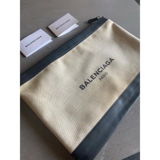 バレンシアガ(Balenciaga)のバレンシアガ　ネイビークリップ　キャンバス　クラッチバッグ(セカンドバッグ/クラッチバッグ)