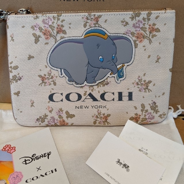 最終お値下げ！COACH　コーチ　ディズニー　コラボ　ダンボ　クラッチバッグ