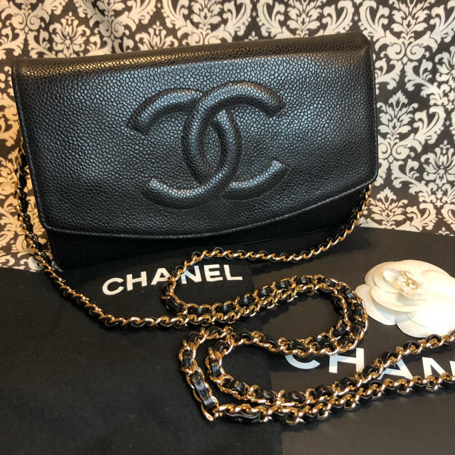 美品【正規品】シャネル CHANEL 斜めがけチェーンウォレット