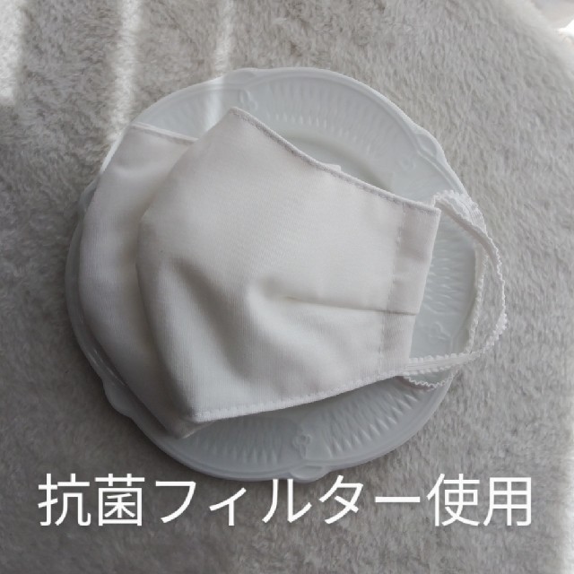 マスク ハンドメイド 抗菌 大人用 白の通販
