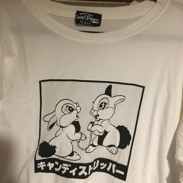 Candy Stripper(キャンディーストリッパー)のCandy Stripper ロング Tシャツ 半袖 白 キャンディストリッパー レディースのトップス(Tシャツ(半袖/袖なし))の商品写真