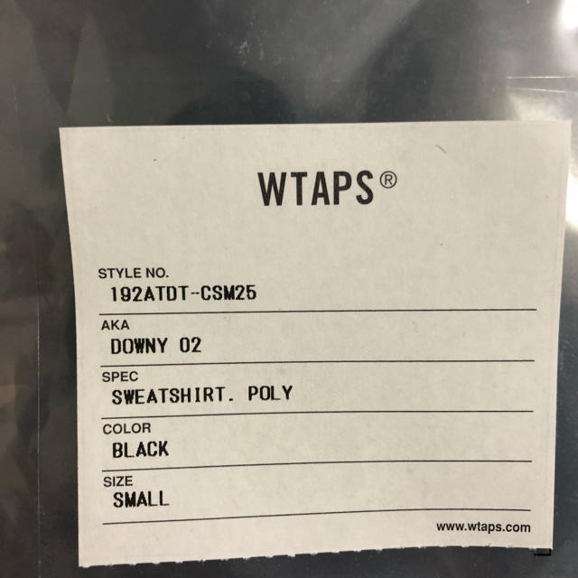 【納品書あり】 wtaps 19aw DOWNY 02 パーカー スウェット S