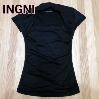 イング(INGNI)のINGNI イング　黒半袖トップス　Mサイズ　日本製(カットソー(半袖/袖なし))