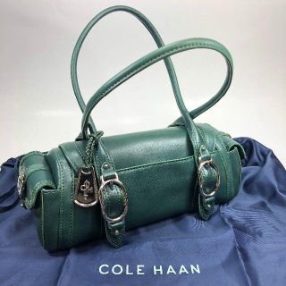 コールハーン(Cole Haan)の【美品】コールハーン レザー ハンドバッグ グリーン 保存袋付(ハンドバッグ)