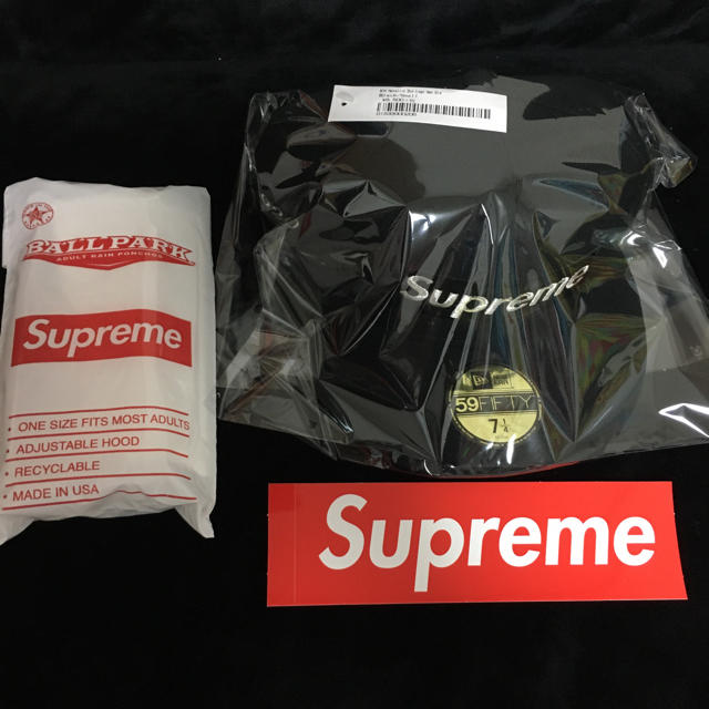 Supreme newera sim 7 1/4 black 黒 ポンチョ付き