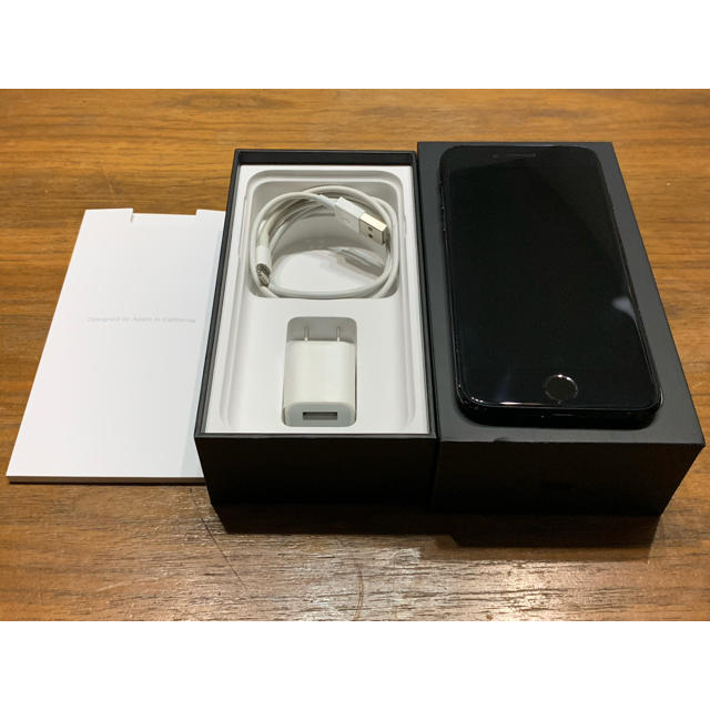 画面新品　iPhone7 SIMフリー128GB ブラック　箱　純正充電器セット