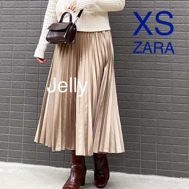 【タグ付き新品】ザラ サテン プリーツスカートロングスカート