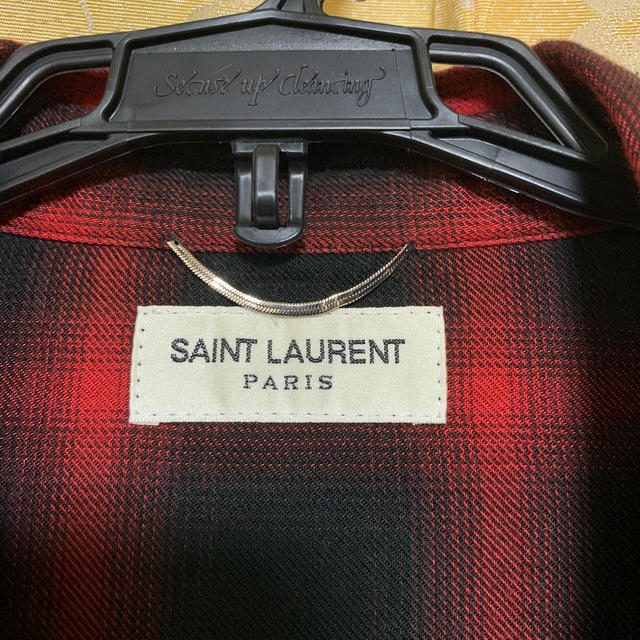 Saint サンローラン チェックシャツ 赤黒の通販 by ゆー's shop｜サンローランならラクマ Laurent - saint laurent 豊富な定番