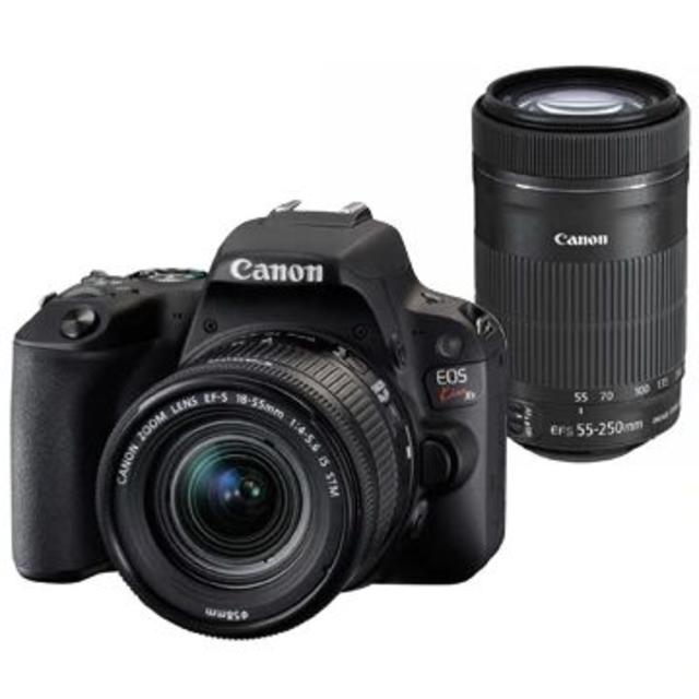 超高品質で人気の Canon ブラック ダブルズームキット X9 Kiss EOS Canon - デジタル一眼