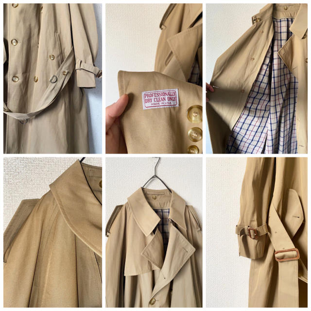 BURBERRY(バーバリー)のvintage ヴィンテージ usa製 70s 玉虫色 ベージュ トレンチコート メンズのジャケット/アウター(トレンチコート)の商品写真