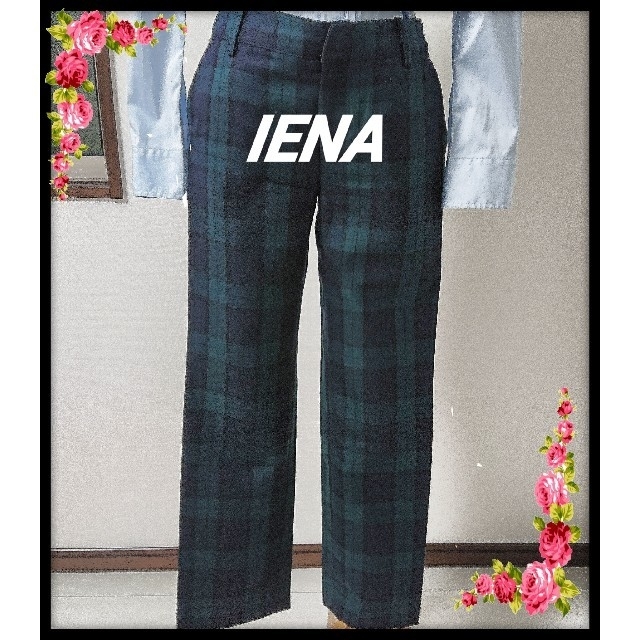 IENA(イエナ)のIENA チェック パンツ Lサイズ ストレート レディースのパンツ(カジュアルパンツ)の商品写真