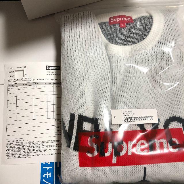 【XL】Supreme New York Sweater White 国内正規品トップス