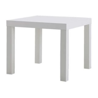 イケア(IKEA)のIKEA ホワイト サイドテーブル センターテーブル 軽量 55cm 正方形(ローテーブル)