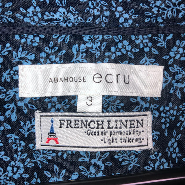 ABAHOUSE(アバハウス)のABAHOUSE ｅｃｒｕ 青　花柄シャツ　七分袖 メンズのトップス(Tシャツ/カットソー(七分/長袖))の商品写真