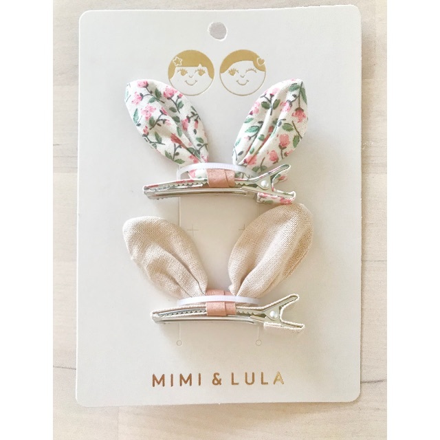 Bonpoint(ボンポワン)の新品✦1点のみ MIMI&LULA  Bunny Ears リネン ヘアクリップ キッズ/ベビー/マタニティのこども用ファッション小物(その他)の商品写真