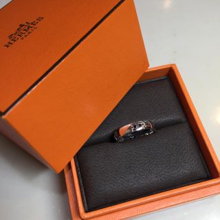 エルメス(Hermes)の☆未使用品☆エルメス ヘラクレス リング 指輪 K18WG 碁石セット(リング(指輪))