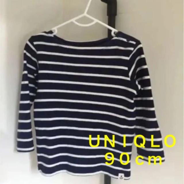 UNIQLO(ユニクロ)のUNIQLO ボーダーカットソー 90 イカリマーク ワンポイント ユニクロ キッズ/ベビー/マタニティのキッズ服女の子用(90cm~)(Tシャツ/カットソー)の商品写真