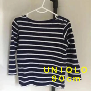 ユニクロ(UNIQLO)のUNIQLO ボーダーカットソー 90 イカリマーク ワンポイント ユニクロ(Tシャツ/カットソー)