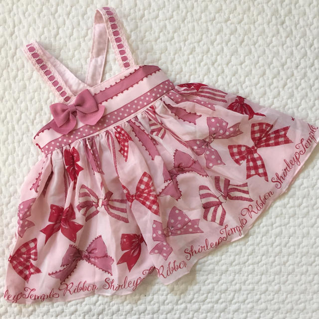 【新品タグ付き】シャーリーテンプル♡シフォンリボンジャンパースカート ピンク | フリマアプリ ラクマ