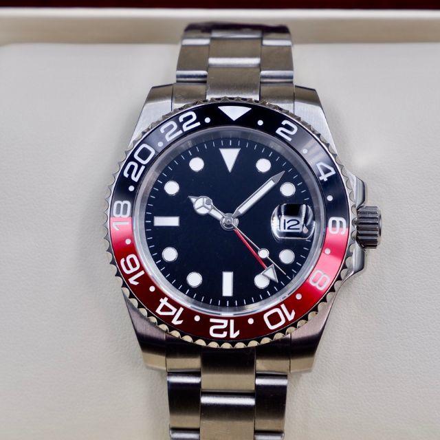 高品質ムーブメント・メンズ自動巻き腕時計GMT レッド・ブラック