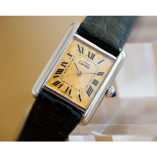 カルティエ(Cartier)の美品 カルティエ マスト タンク シルバー オレンジ SM Cartier(腕時計)