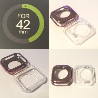 アップルウォッチ(Apple Watch)の★煌き&クリア★ Apple Watch 保護TPUカバー ローズゴールド 42(iPhoneケース)