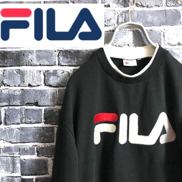 FILA(フィラ)のフィラ スウェット トレーナー ビッグシルエット デカロゴ 刺繍 メンズのトップス(スウェット)の商品写真