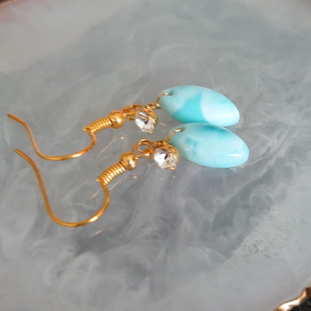 一番の 高品質ラリマーピアス ピアス 一番の 高品質ラリマーピアス ピアス