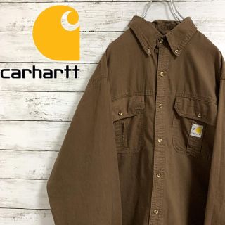 カーハート(carhartt)の希少 古着 90s カーハート BDシャツ ビッグシャツ 刺繍ロゴ(シャツ)