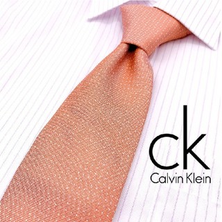 カルバンクライン(Calvin Klein)のn.120 【美品】Calvin Klein ドット柄 ネクタイ サーモンピンク(ネクタイ)