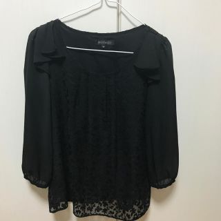 ミッシュマッシュ(MISCH MASCH)のトップス✳︎黒ブラウス✳︎レース✳︎花柄(シャツ/ブラウス(長袖/七分))