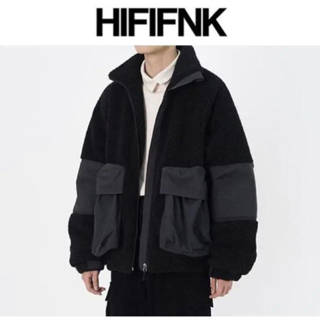 COMME des GARCONS(コムデギャルソン)のHI FI FNK ボアジャケット フリースジャケット ファー ブラック 黒 メンズのジャケット/アウター(ダウンジャケット)の商品写真