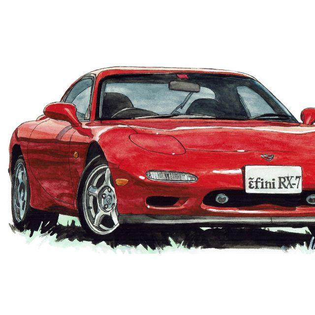 版画NC-363アンフィニRX-7限定版画 直筆サイン額装●作家平右ヱ門