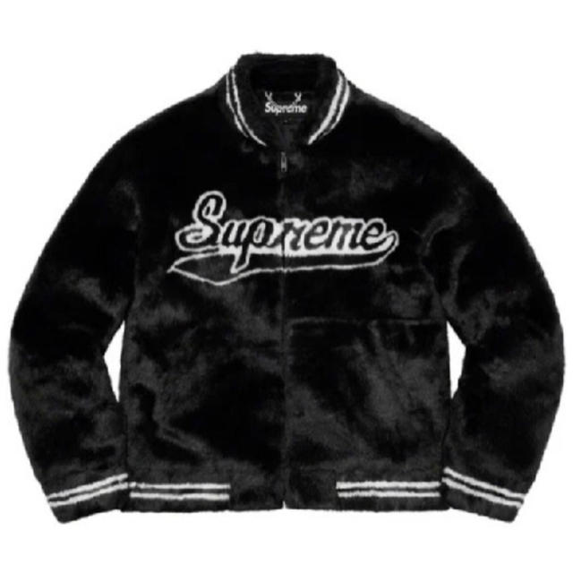 Supreme - 20ss Sサイズ  Faux Fur Varsity Jacket Black