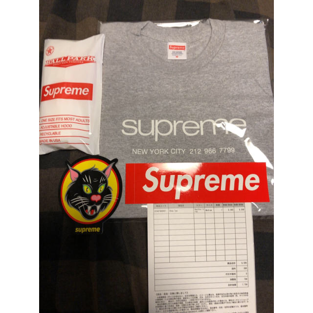 supreme  shop tee グレーM ポンチョ　ステッカーセット