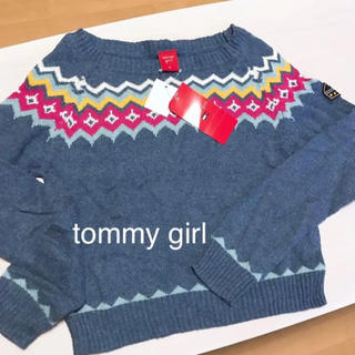 トミーガール(tommy girl)のtommy girl❤︎くすみブルー薄手ニット 新品(ニット/セーター)