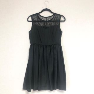 ユナイテッドアローズグリーンレーベルリラクシング(UNITED ARROWS green label relaxing)の【美品】グリーンレーベルリラクシング　レース切り替えワンピース　ノースリーブ(ミニワンピース)