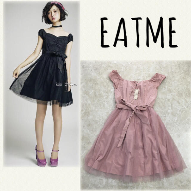 EATME(イートミー)のEATME♡ウエストリボンチュール切替ワンピース レディースのワンピース(ミニワンピース)の商品写真