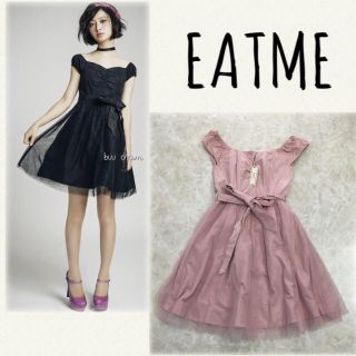 イートミー(EATME)のEATME♡ウエストリボンチュール切替ワンピース(ミニワンピース)