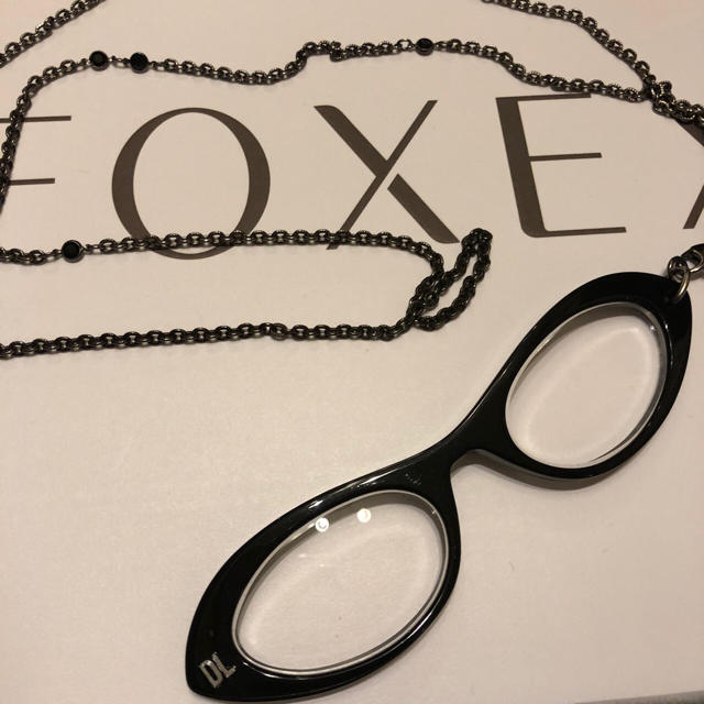 FOXEY(フォクシー)の【美品】フォクシー FOXEY リーディンググラス　ネックレス　ブラック  レディースのアクセサリー(ネックレス)の商品写真