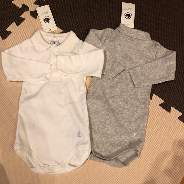 PETIT BATEAU(プチバトー)の専用　新品　プチバトー ロンパース　ポロシャツ　ハイネック　67センチ キッズ/ベビー/マタニティのベビー服(~85cm)(ロンパース)の商品写真