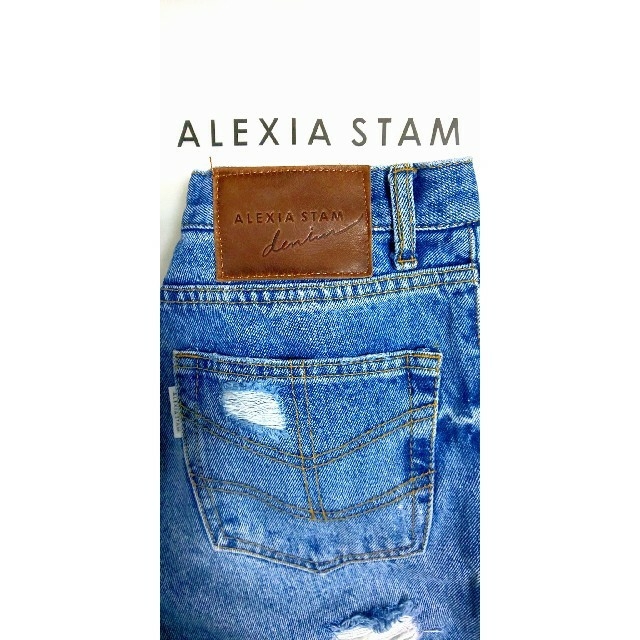 ALEXIA STAM(アリシアスタン)のALEXIA STAMダメージテーパードデニムsize【XS 】 レディースのパンツ(デニム/ジーンズ)の商品写真