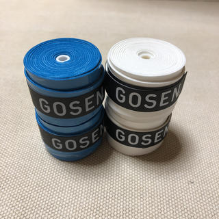 ゴーセン(GOSEN)のGOSENグリップテープ 青と白各2個 計4個 かんたんラクマパック(バドミントン)