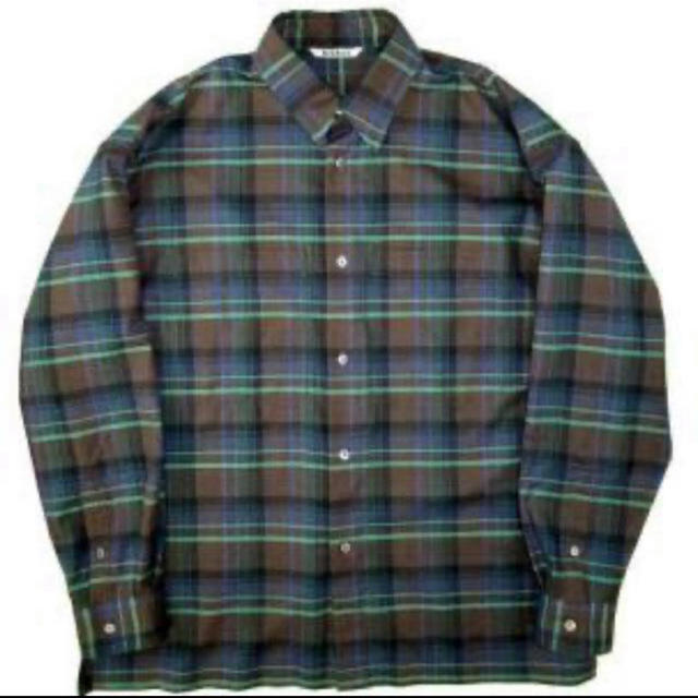 auralee super light wool check shirt