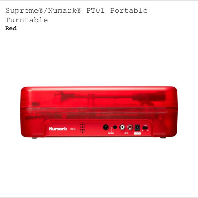 Supreme(シュプリーム)のSupreme Numark PT01 Portable Turntable 楽器のDJ機器(ターンテーブル)の商品写真